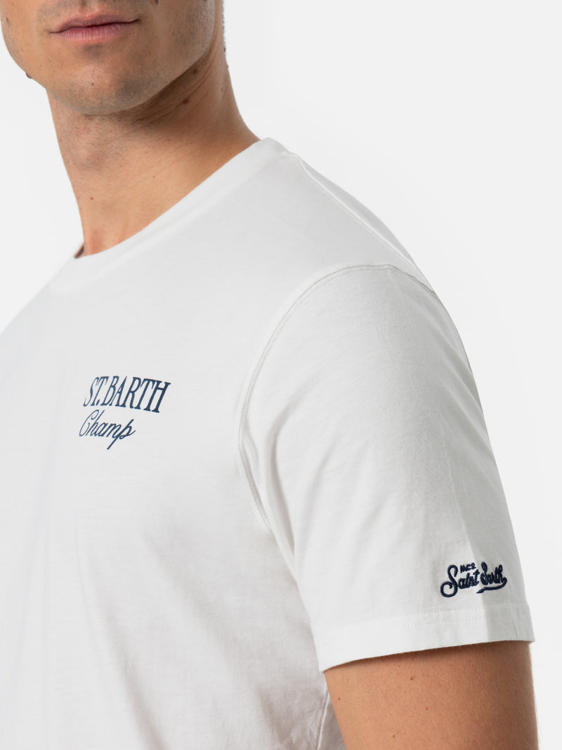 Man heavy cotton t-shirt Arnott with Apres tennis champ print