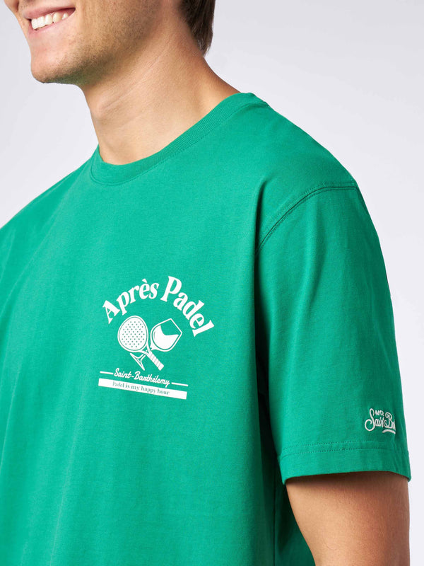 T-shirt da uomo in cotone pesante con stampa padel