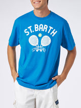 Herren-T-Shirt aus schwerer Baumwolle mit Aufdruck des St. Barth Padel Clubs