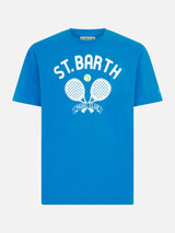 Herren-T-Shirt aus schwerer Baumwolle mit Aufdruck des St. Barth Padel Clubs