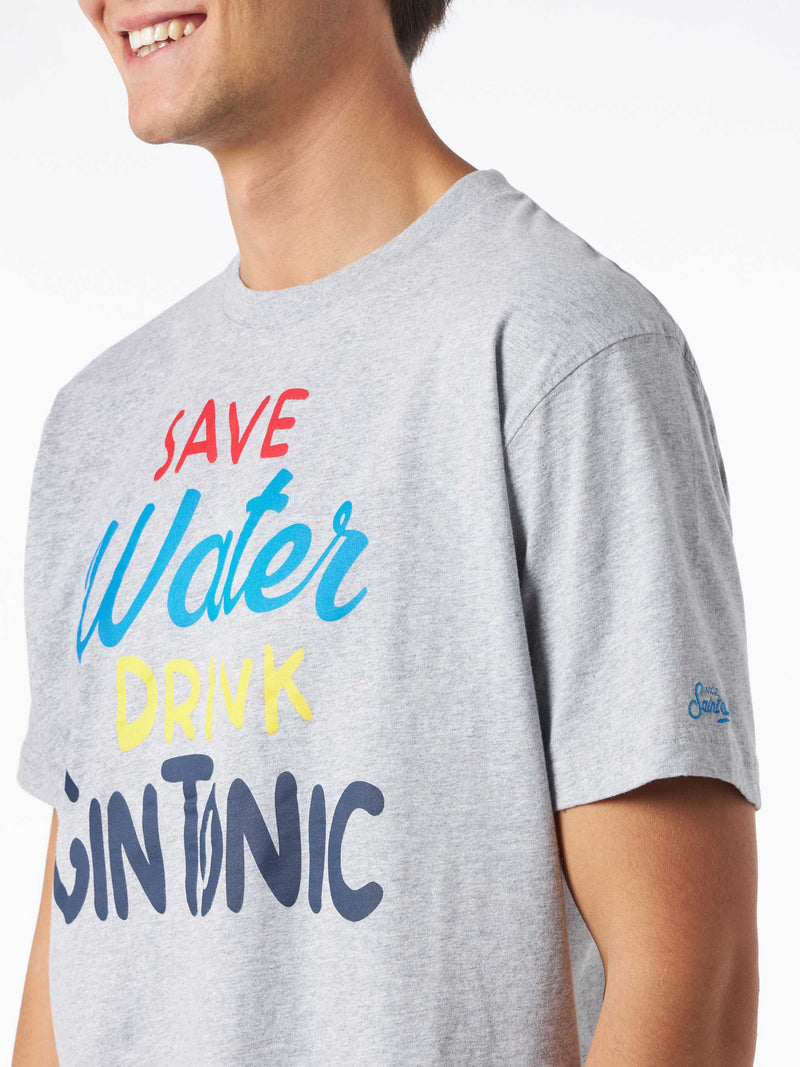 Man heavy cotton t-shirt with Gin Tonic print