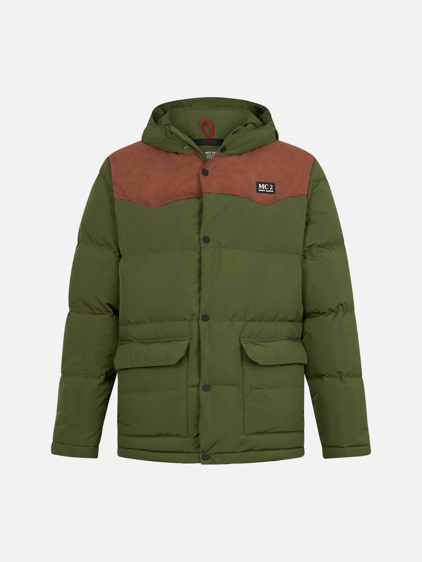 Militärgrüne Daunenjacke mit Kapuze für Herren Baxter