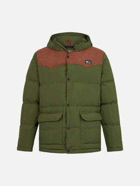 Militärgrüne Daunenjacke mit Kapuze für Herren Baxter