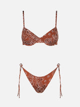 Bikini da donna a bralette con stampa bandana