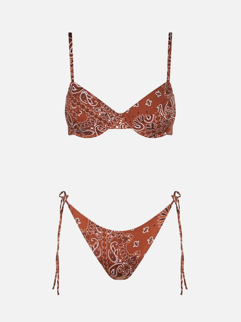 Bikini da donna a bralette con stampa bandana