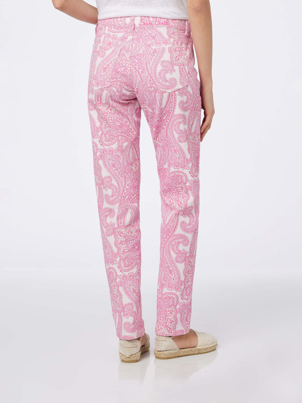 Damen-Denim Belleville mit rosa Paisley-Print