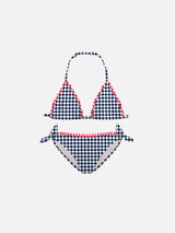 Girl gingham bikini with embroidery