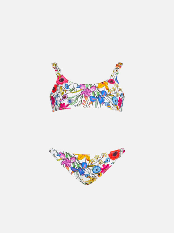 Bralette da bambina con stampa fiori