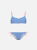 Girl bralette bikini with Bonjour St. Barth embroidery