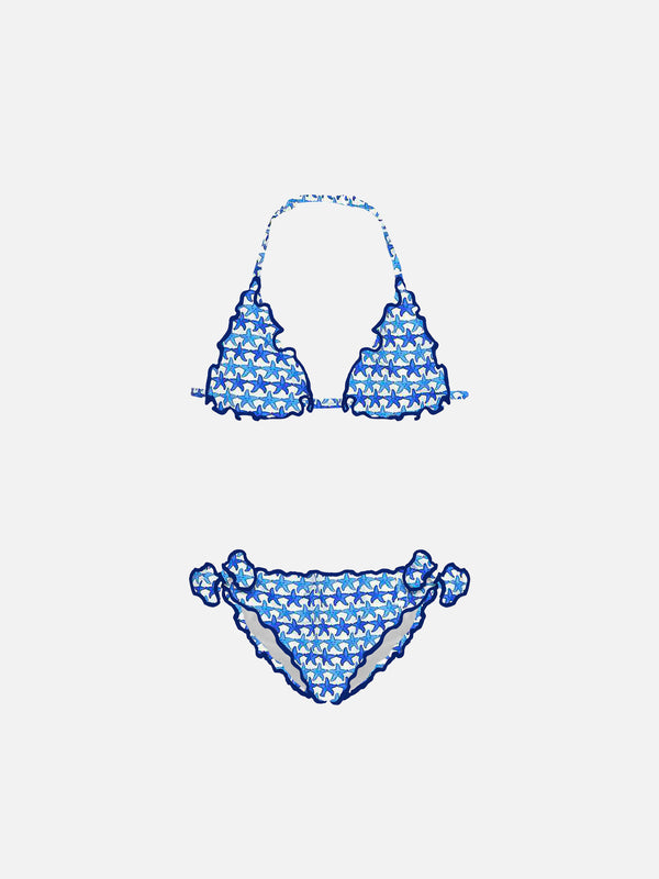 Girl triangle bikini with starfish print