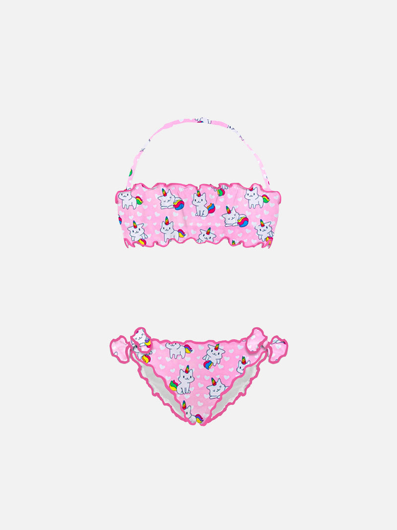 girl-bandeau-bikini-cat-print