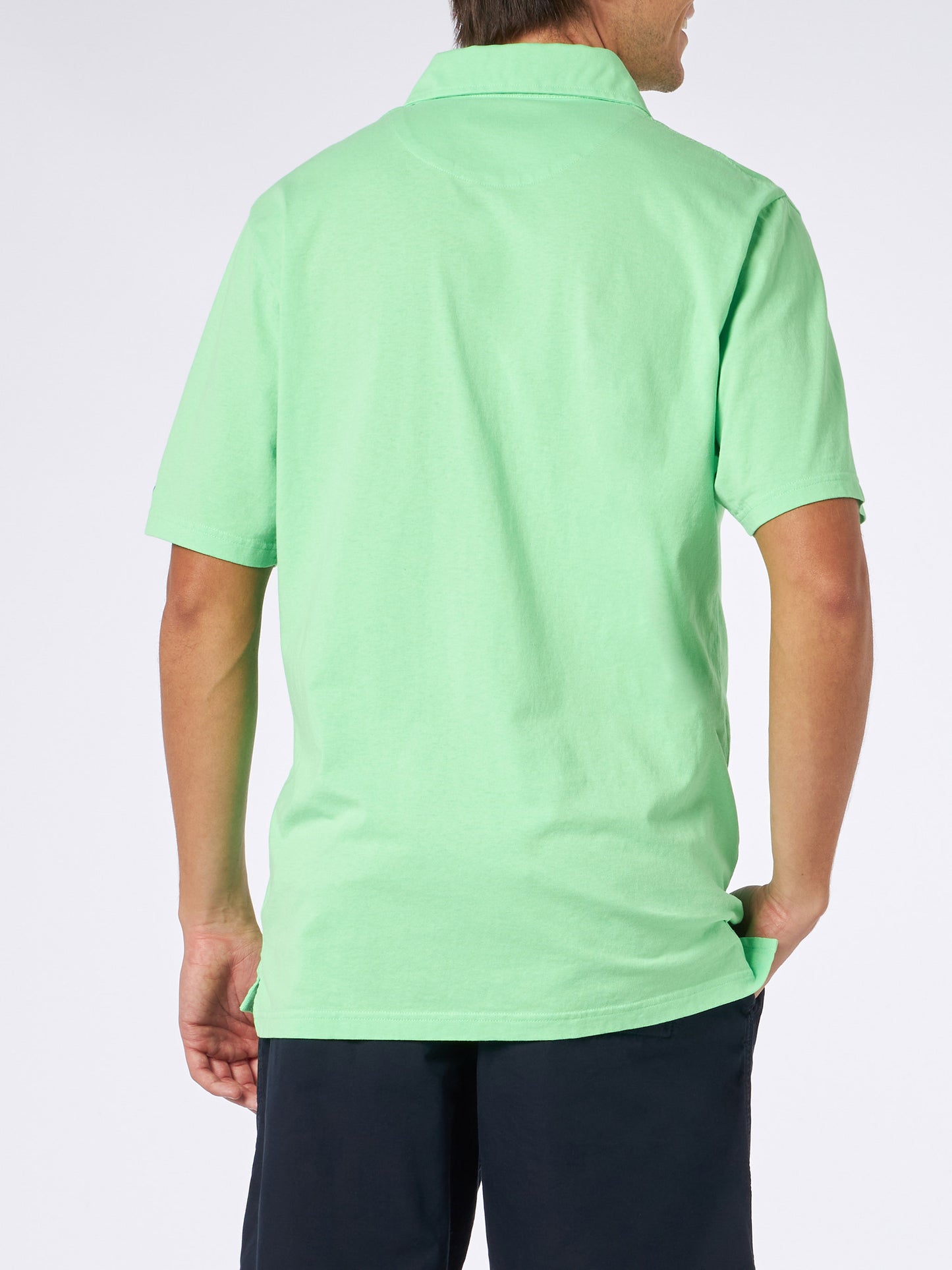 Man green cotton jersey polo - MC2 Saint Barth