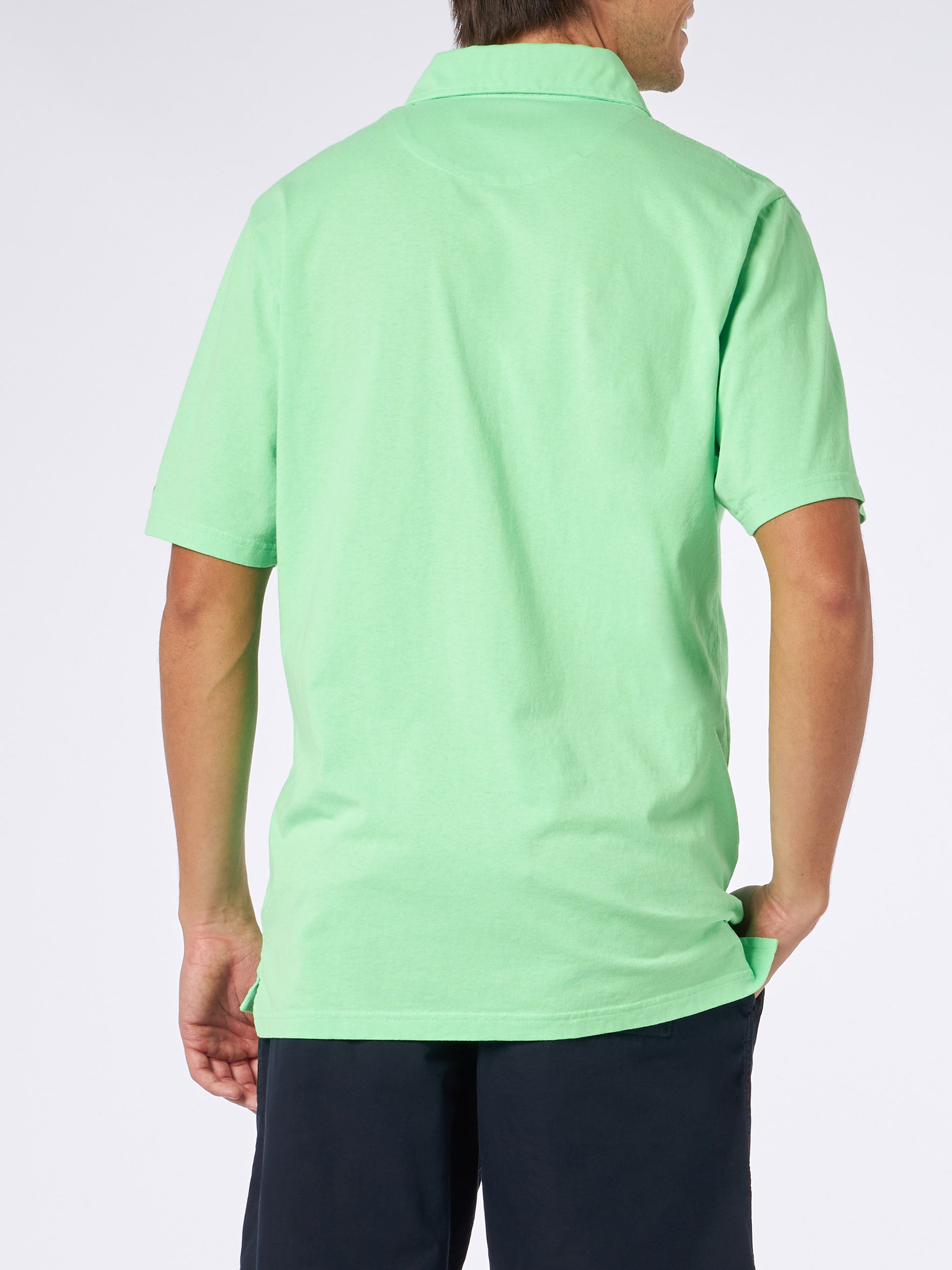 Man green cotton jersey polo - MC2 Saint Barth