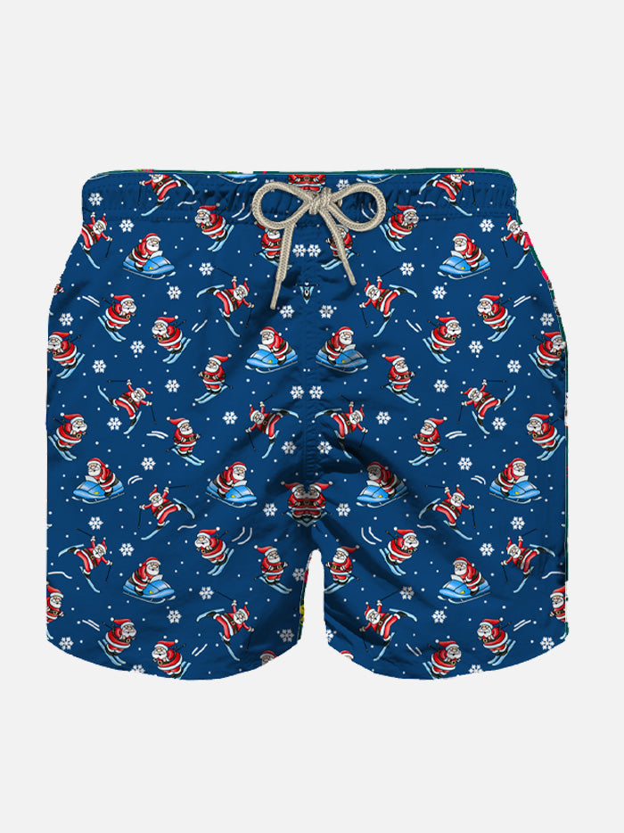 Badeshorts für Jungen aus leichtem Stoff mit „Happy Santa Claus“-Aufdruck