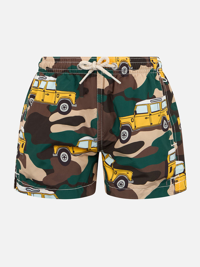 boy-swimshorts-camouflage-car