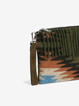 Parisienne blanket crossbody pouch bag with ethnic print