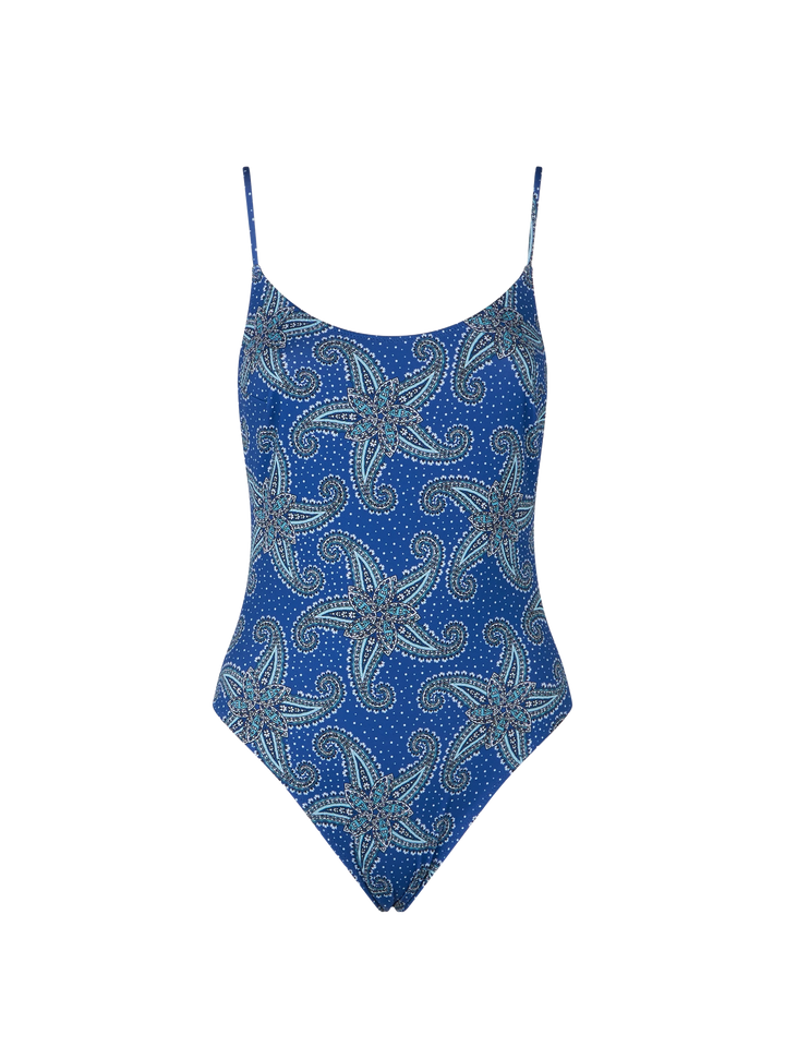 Einteiliger Badeanzug mit Paisley-Sternmuster
