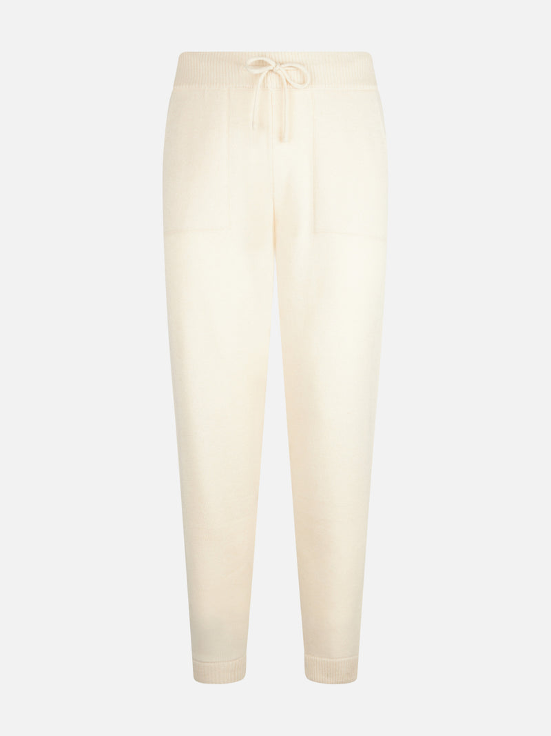 Woman off-white cashmere blend jogger pants