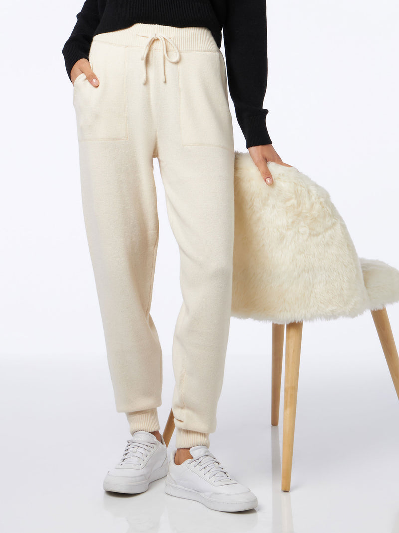 Woman off-white cashmere blend jogger pants