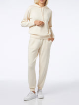 Woman off-white cashmere blend jogger pants