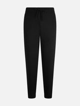 Pantaloni jogger neri da donna in maglia