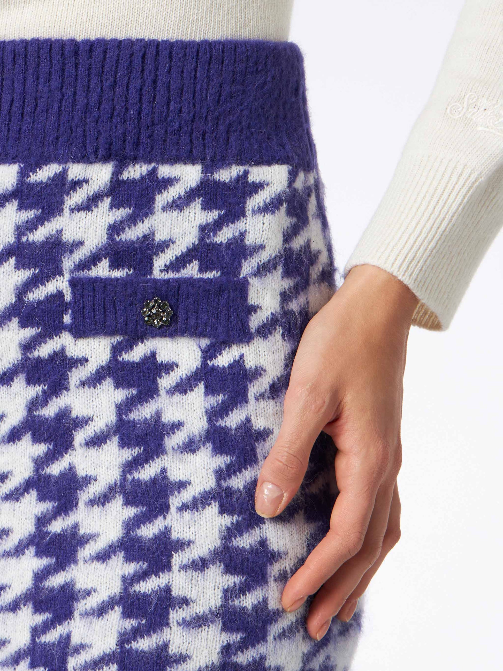 Woman knitted skirt with jewel buttons - MC2 Saint Barth