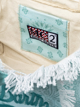 Wassergrüne Colette-Handtasche aus Bandana-Baumwollcanvas