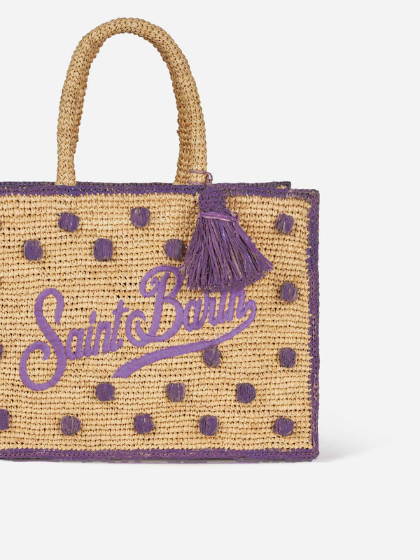 Polka dots terry Colette Raffia handbag