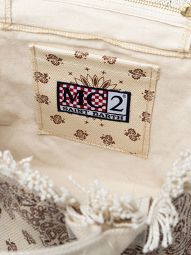 Colette cotton canvas handbag with bandanna print - MC2 Saint Barth
