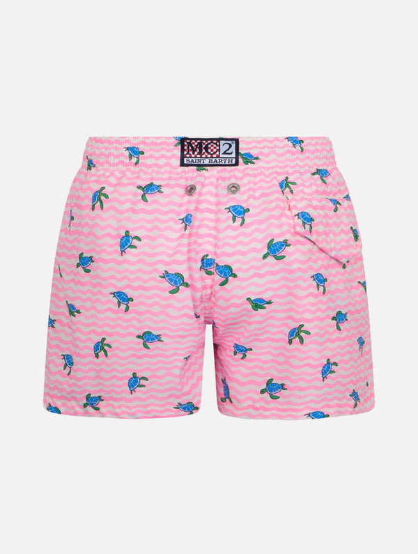 Boy Comfort Light Badeshorts mit Meeresschildkröten-Print