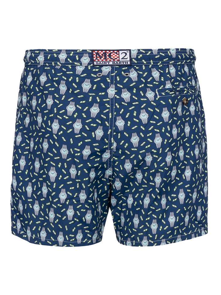Herren-Badeshorts aus leichtem Stoff Lighting Micro Fantasy mit Uhrenaufdruck