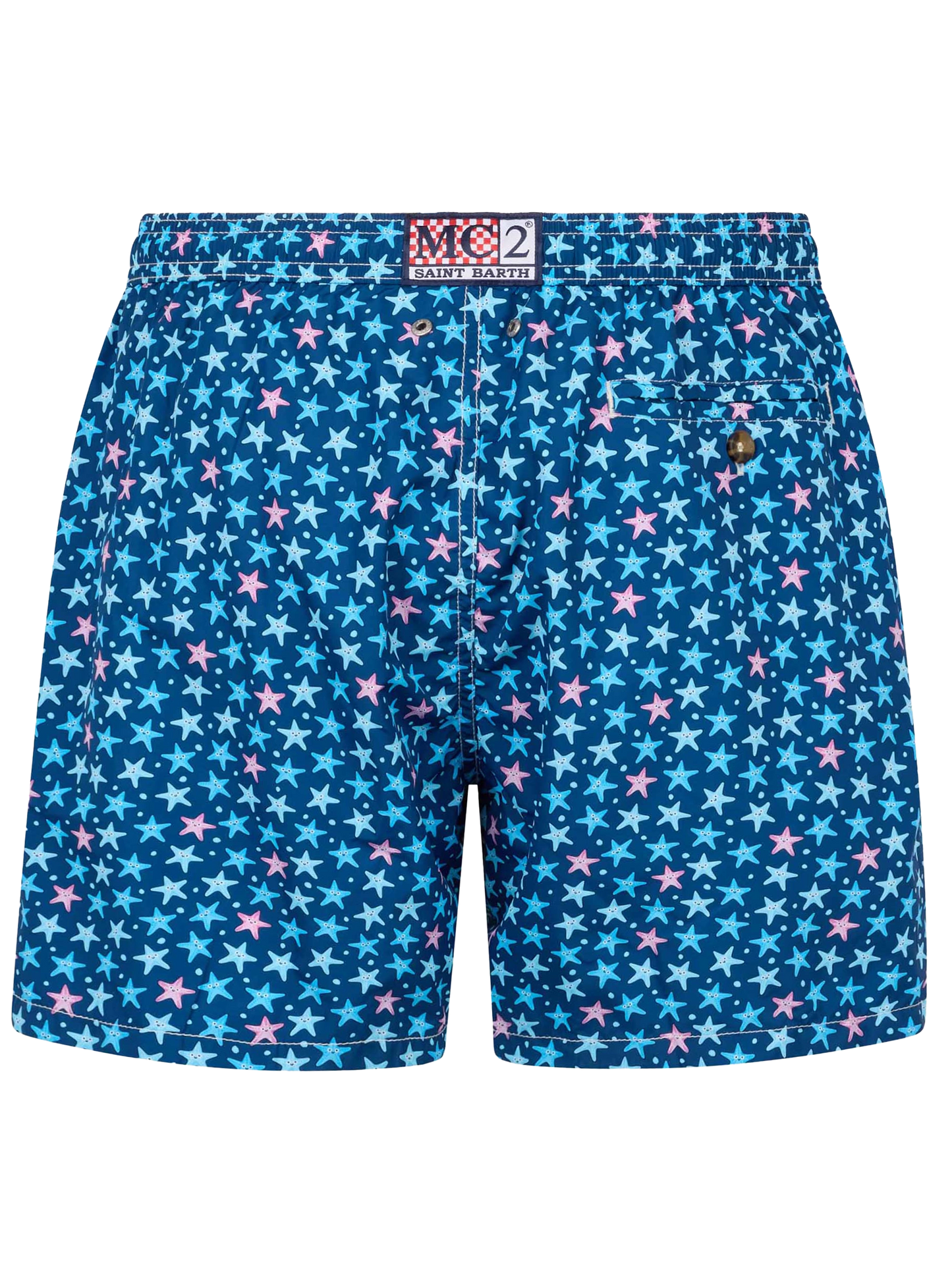 Man lightweight fabric swim-shorts Lighting Micro Fantasy with starfish print