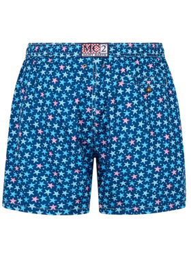 Man lightweight fabric swim-shorts Lighting Micro Fantasy with starfish print