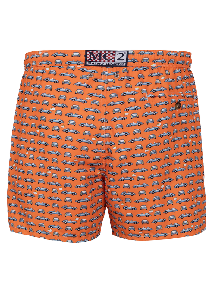 Herren-Badeshorts aus leichtem Stoff Lighting Micro Fantasy mit Autos-Aufdruck