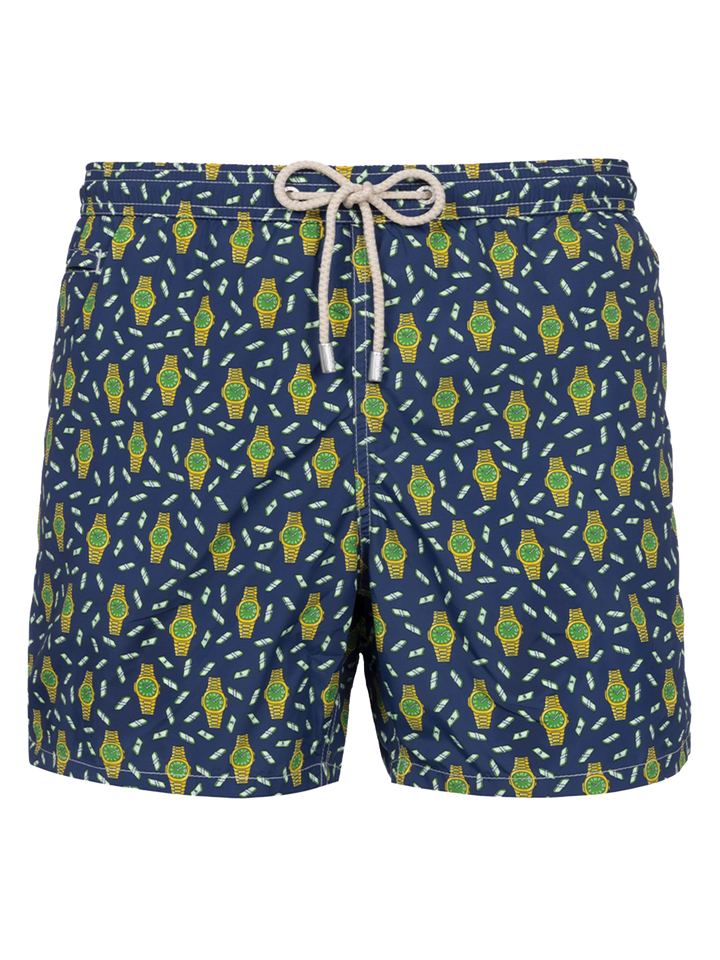 Herren-Badeshorts aus leichtem Stoff Lighting Micro Fantasy mit Uhrenaufdruck
