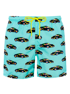 Costume da bagno da uomo in tessuto leggero Illuminazione con stampa automobile Lodola |MARCO LODOLA SPECIAL EDITION