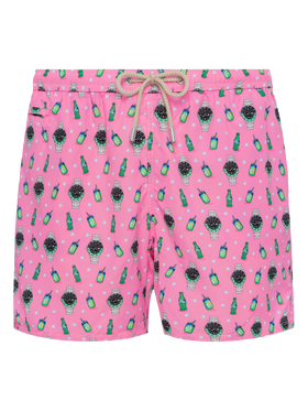 Lightweight fabric swim shorts Lighting with watch print