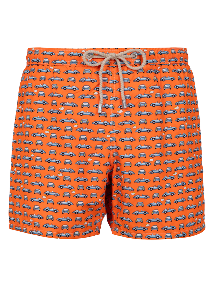 Herren-Badeshorts aus leichtem Stoff Lighting Micro Fantasy mit Autos-Aufdruck