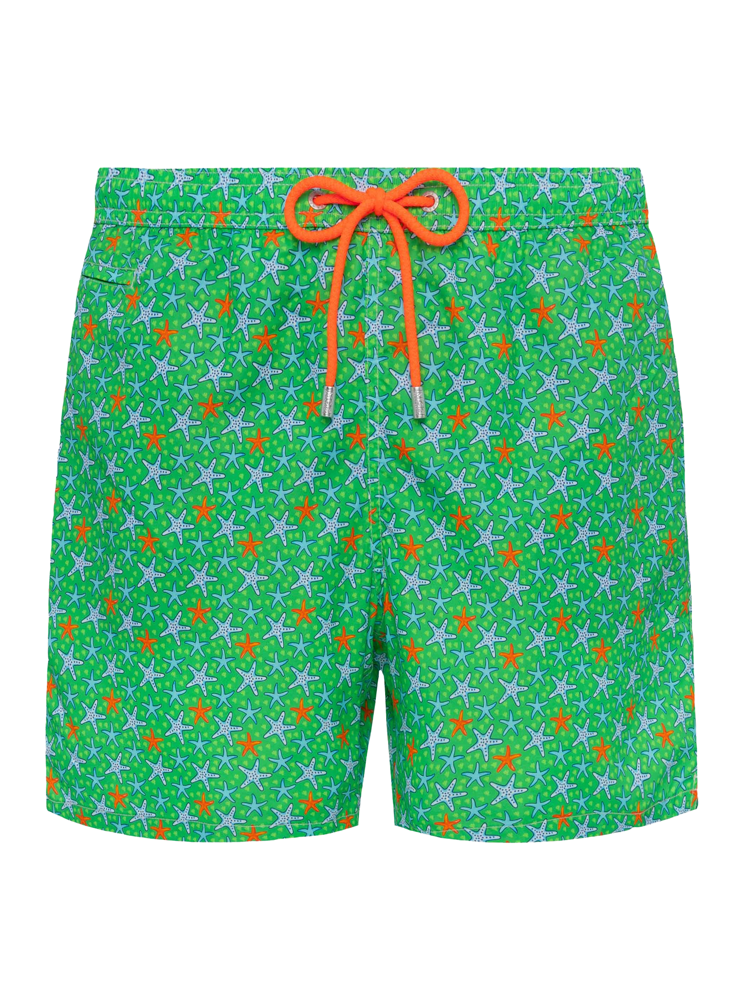 Herren-Badeshorts aus leichtem Stoff mit mehrfarbigem Seestern-Print
