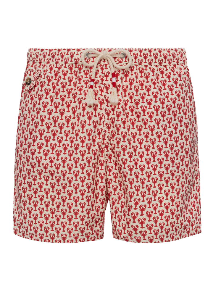 Lightweight fabric swim shorts Lighting 70 with lobster print