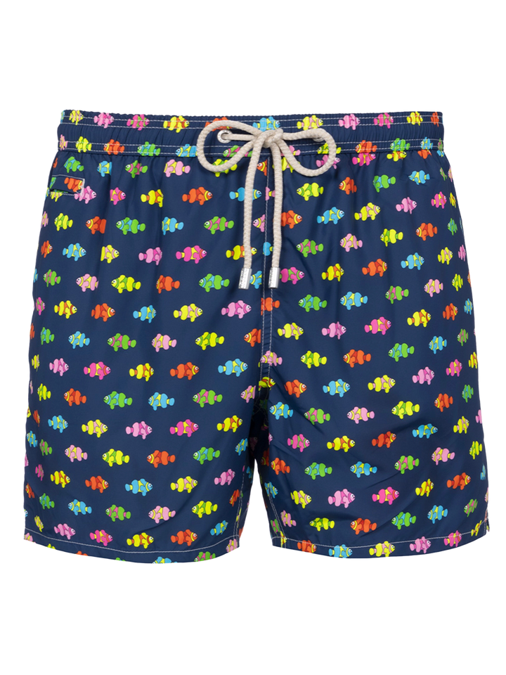 Costume da bagno da uomo in tessuto leggero Lighting Micro Fantasy con stampa pesci pagliaccio