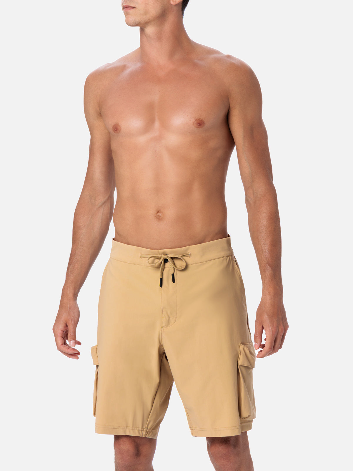 Beige technic fabric bermuda shorts Deck