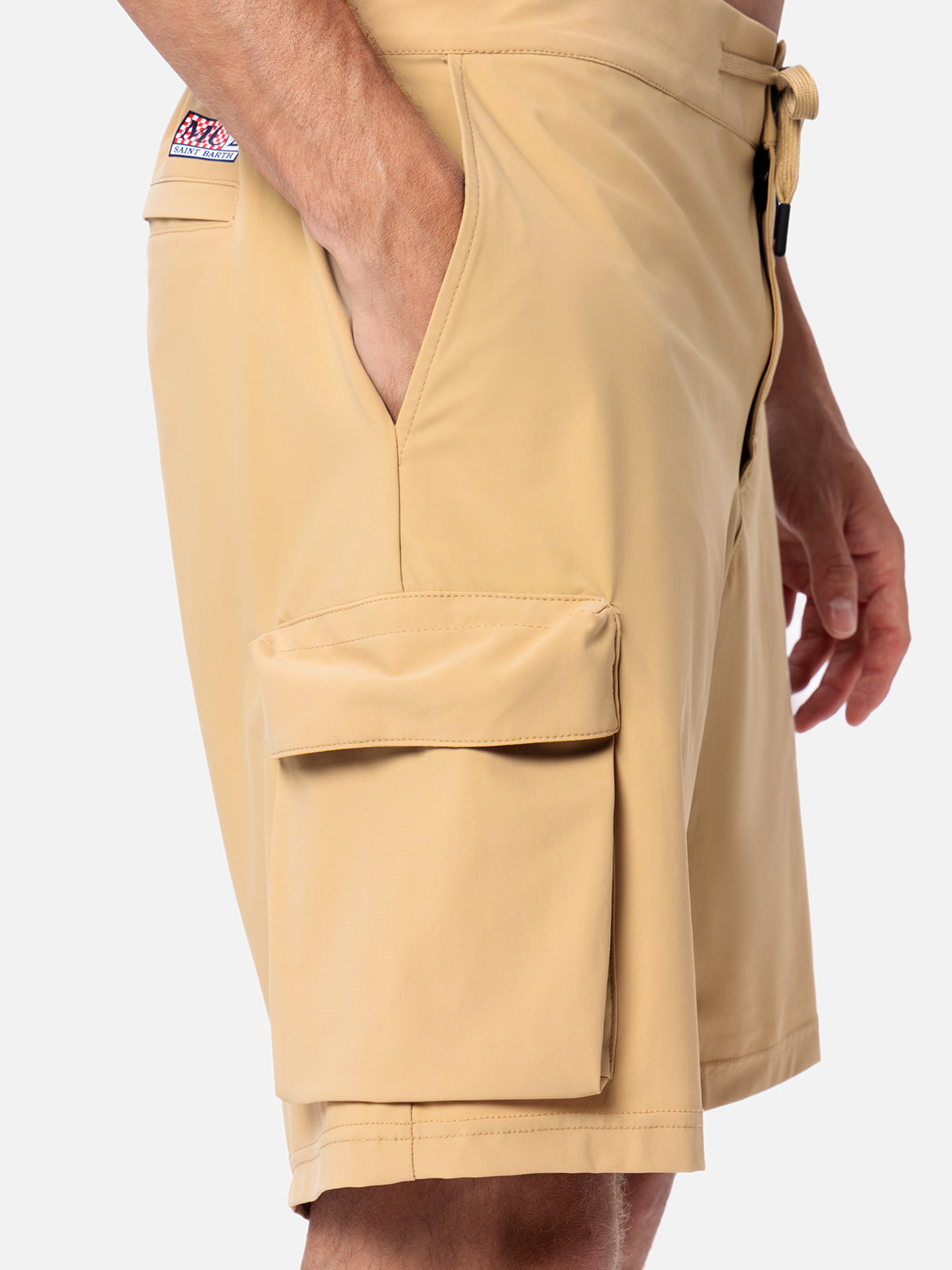 Beige technic fabric bermuda shorts Deck