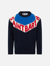 Boy crewneck sweater with Saint Barth print