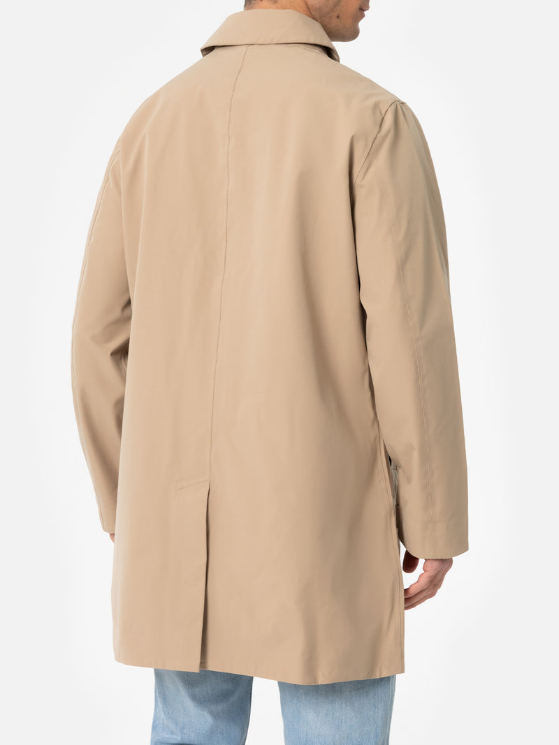 Beiger Trenchcoat Elbert aus Stretchgewebe mit Paspel