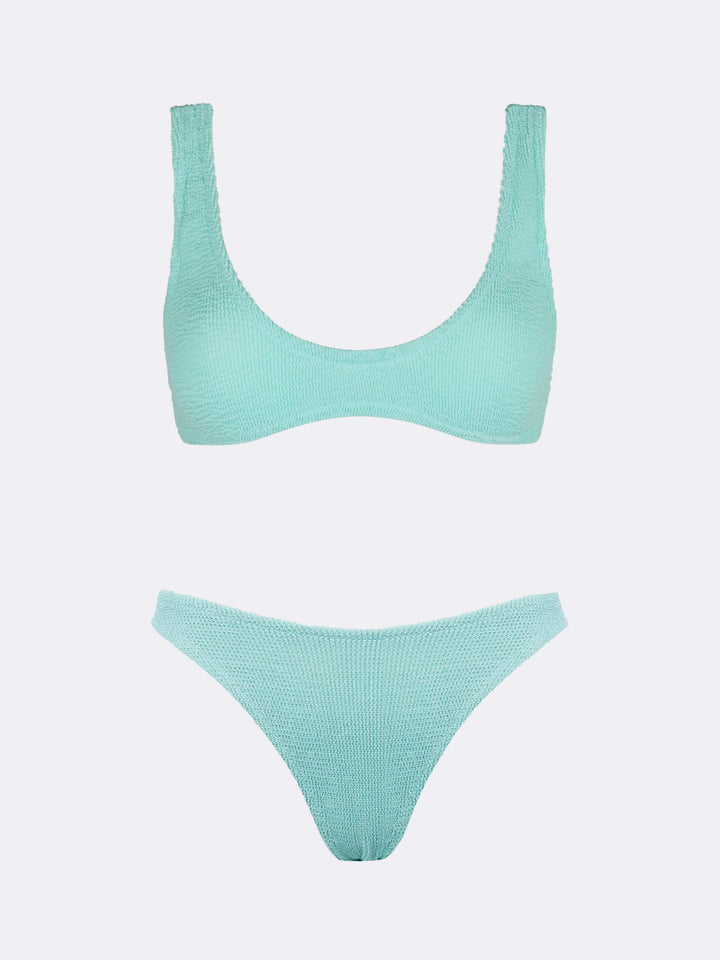 Bikini a bralette verde salvia crinkle Pamy Elise