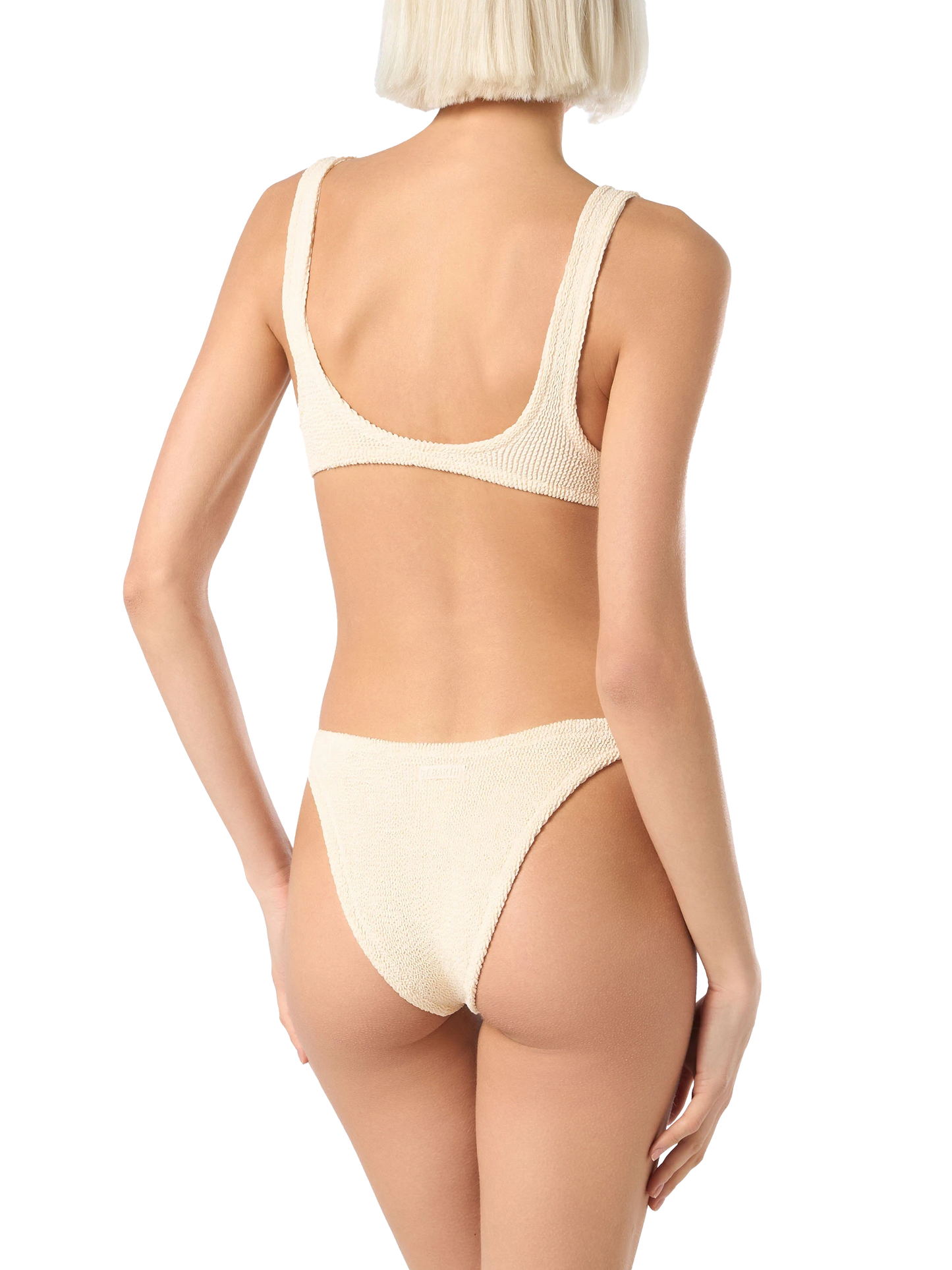 Woman beige classic crinkle bralette bikini Naima Elise
