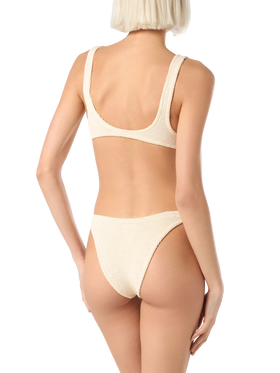Woman beige classic crinkle bralette bikini Naima Elise