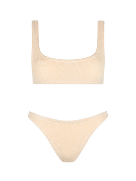 Woman beige classic crinkle bralette bikini Naima Elise