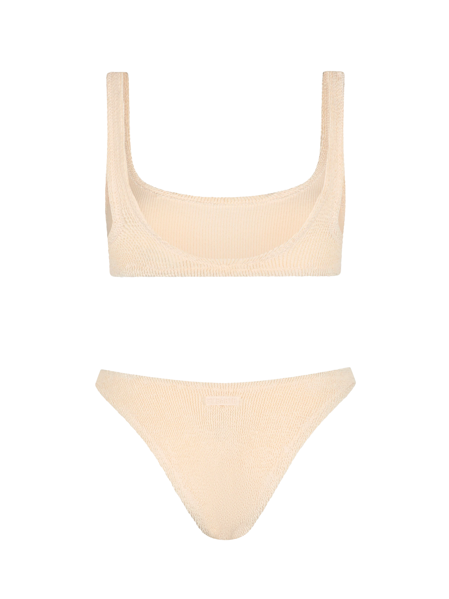 Woman beige classic crinkle bralette bikini Naima Elise